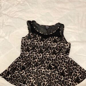 Dots Leopard Print Sleeveless Top
